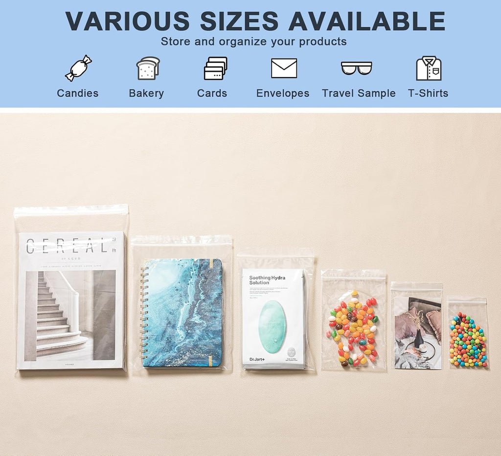 6 X 9 Inch (1000 Pcs) Clear Plastic Reclosable Zipper Poly Bags