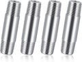 4 Pcs 304 Stainless Steel 1/4 NPT Pipe Nipple 2" Length