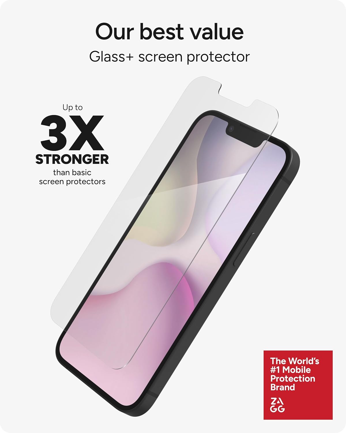 Glass+ Screen Protector for iPhone 17e/ 16e/ 14/13/ 13 Pro - 3X Shatter Protection, High Scratch Resistance