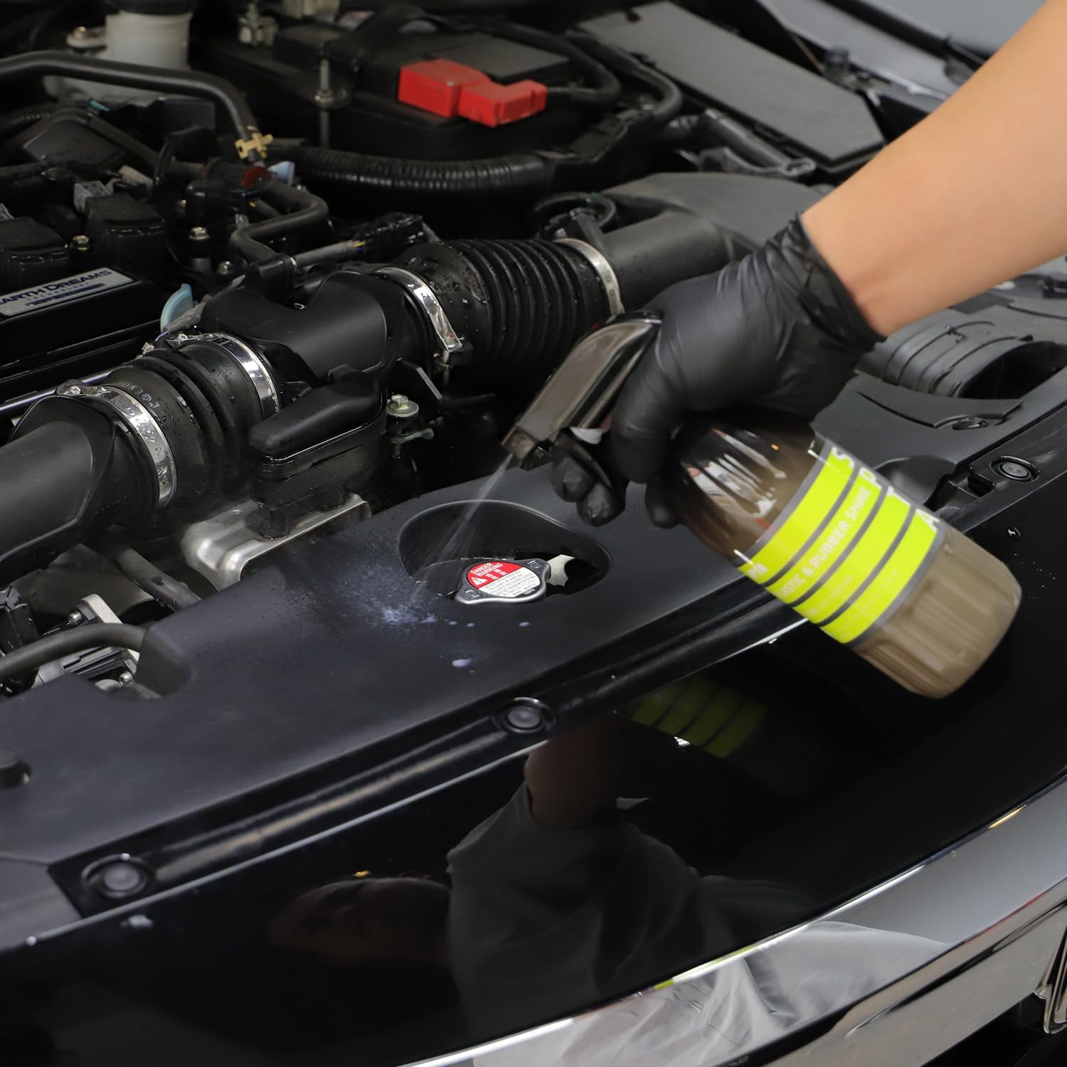 Plastic & Rubber Shine, 16oz 500ml Rubber, and Plastic Dressing - Tire Dressing, Non-Greasy, Dry to the Touch Shine