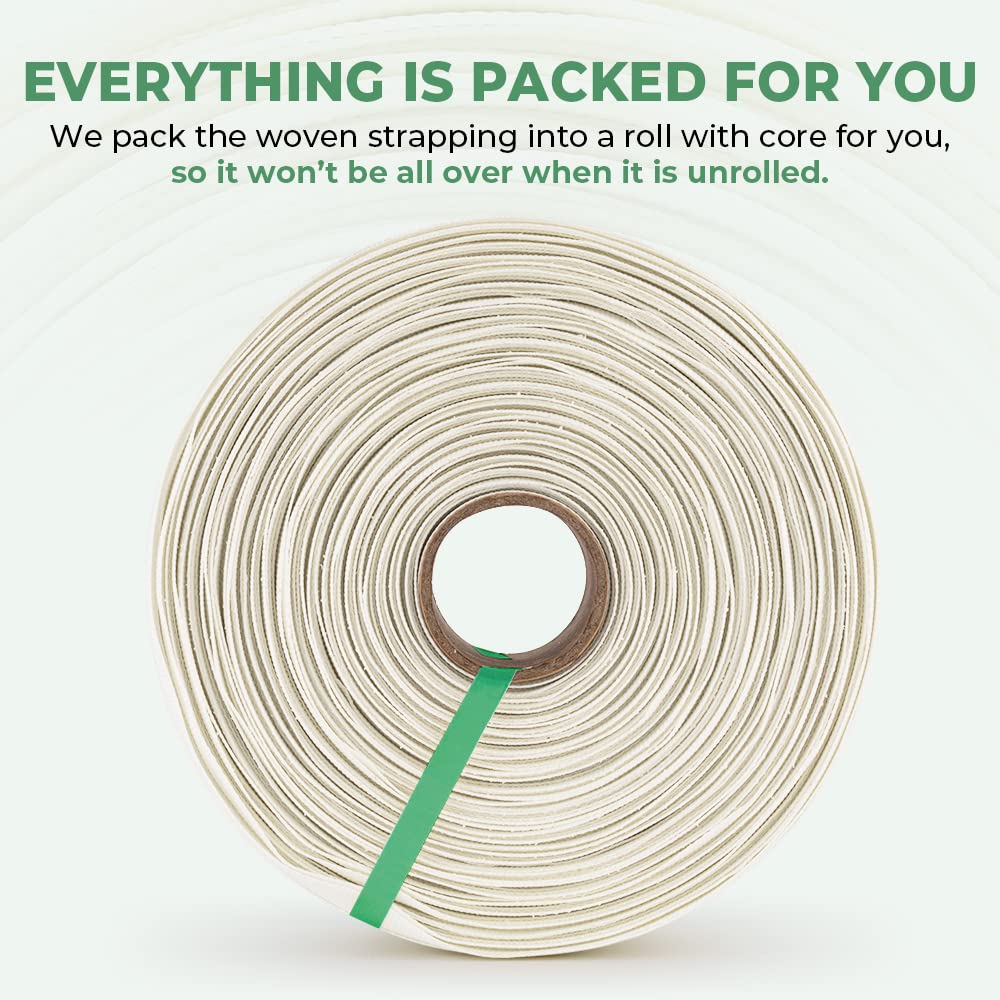 3/4" x 1640'(500m) Woven Cord Strapping Roll, 2500lbs