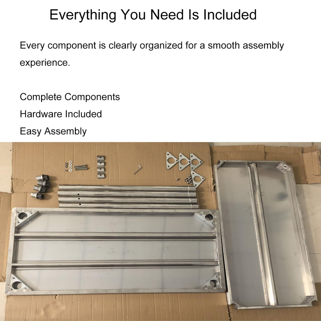 Stainless Steel Work Table, 24 x 48 Inch Heavy-Duty Prep Table with Undershelf and Reinforced Supports for Kitchen