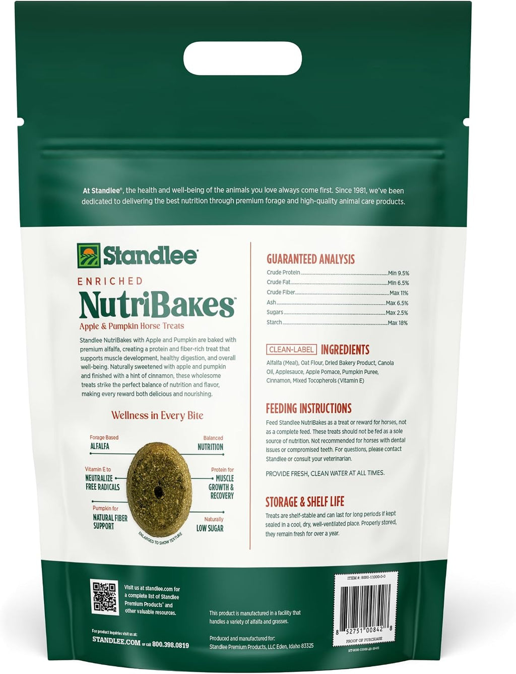 standlee NutriBakes Horse Treats, Alfalfa, Apple & Pumpkin, 5 lb