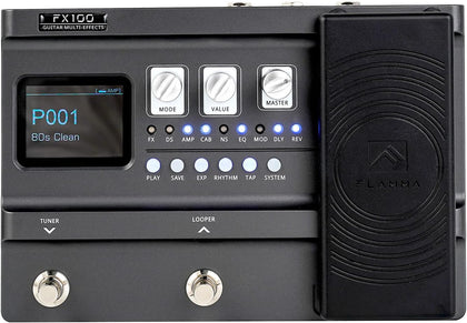 FX100 Guitar Multi-effects Pedal with 55 Amp Models 151 Built-in Effects 80' Looper 40 Drum Machine 10 3rd Party IR