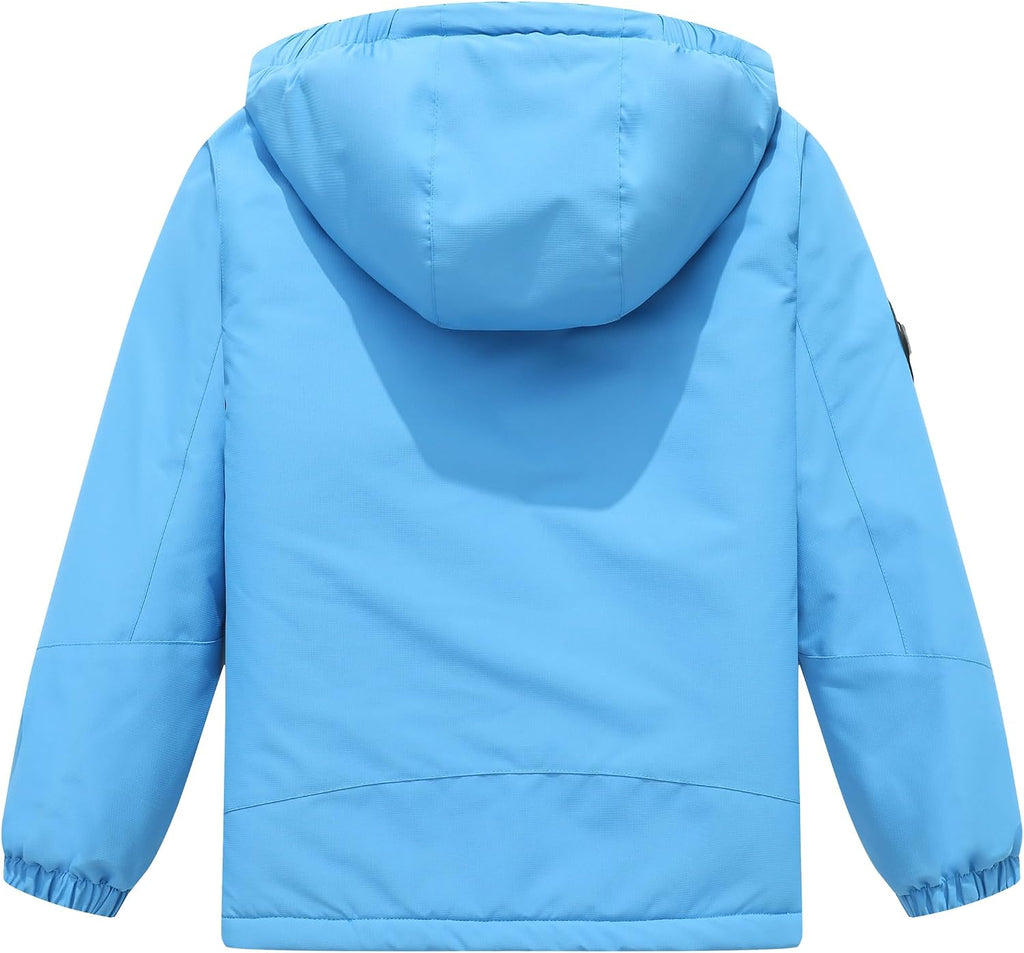 Boys Waterproof Ski Jacket Kids Winter Coat | Windproof Snow Coat With Thickened Fleece Lining Hood Outerwear