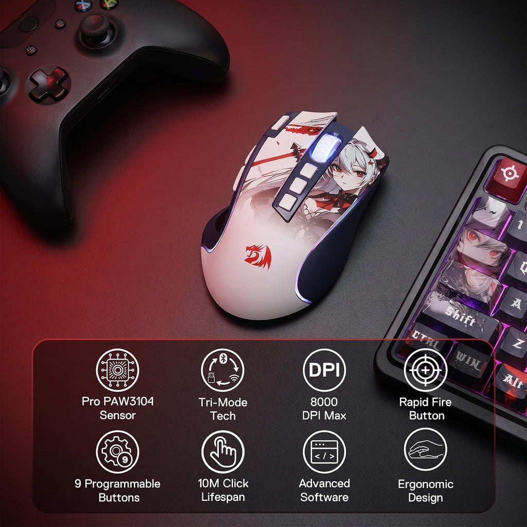 Anime Keyboard & Mouse Combo, K719 PRO KB + M612AK 8000 DPI Mice