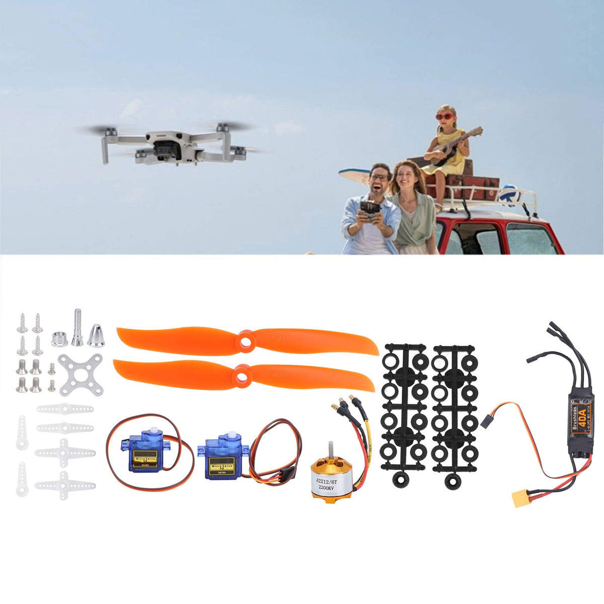 Chazcool RC Plane Motor Kit, 2212 Brushless Motor RC Airplane Kit