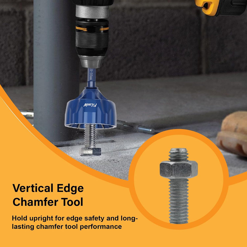 Deburring External Chamfer Tool Set, Tungsten Carbide Chamfering Drill Bit, Deburring Drill Bit, Remove Burr Tools for Fit 1/8"- 1-3/8"(3mm-35mm)