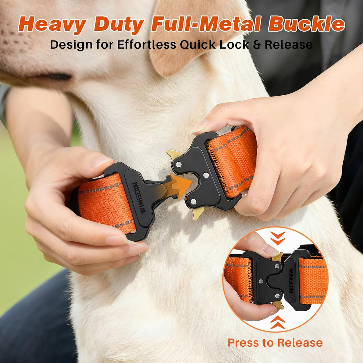 Dog Collar for Large Dogs, Heavy Duty Tactical Dog Collars