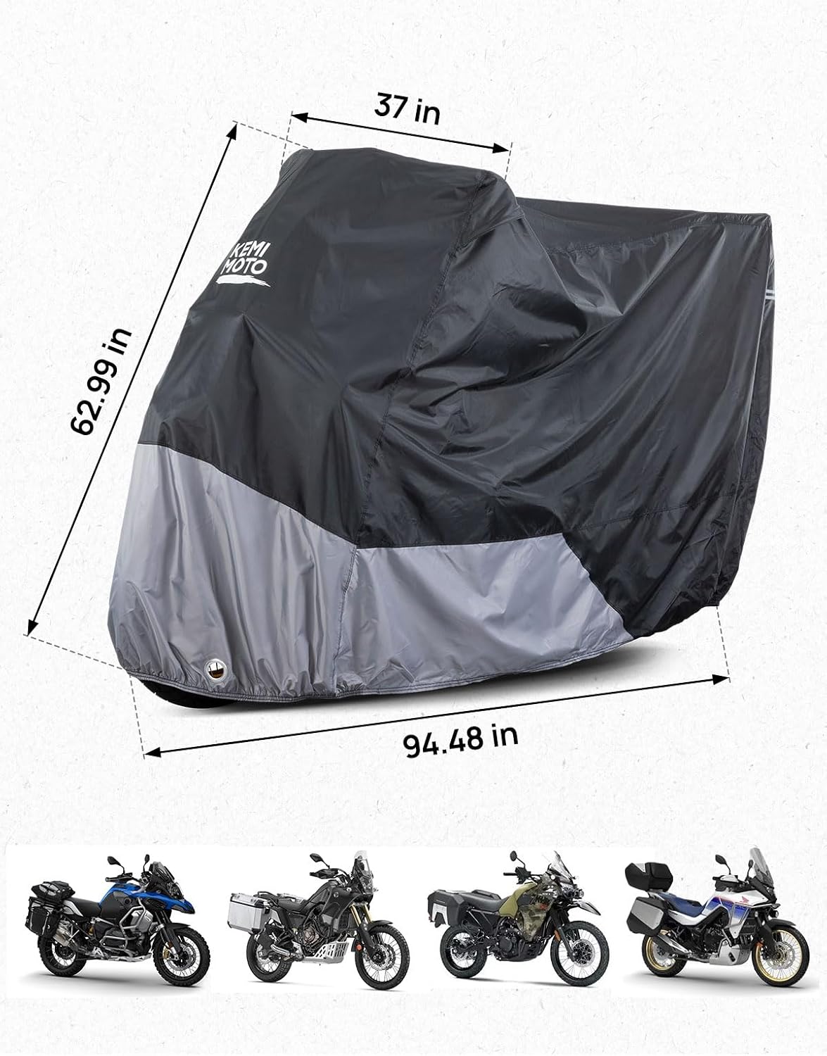 420D Heavy Duty Waterproof Outdoor Motorcycle Cover Side Top Box | Fit Adventure Fit For R1250 GS Tenere 700 KLR 650