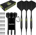 Darts Soft Tip 3Pack 18g with Gift Carrying Case-Copper Barrels with Integrated Dart Flights and 24pcs Plastic
