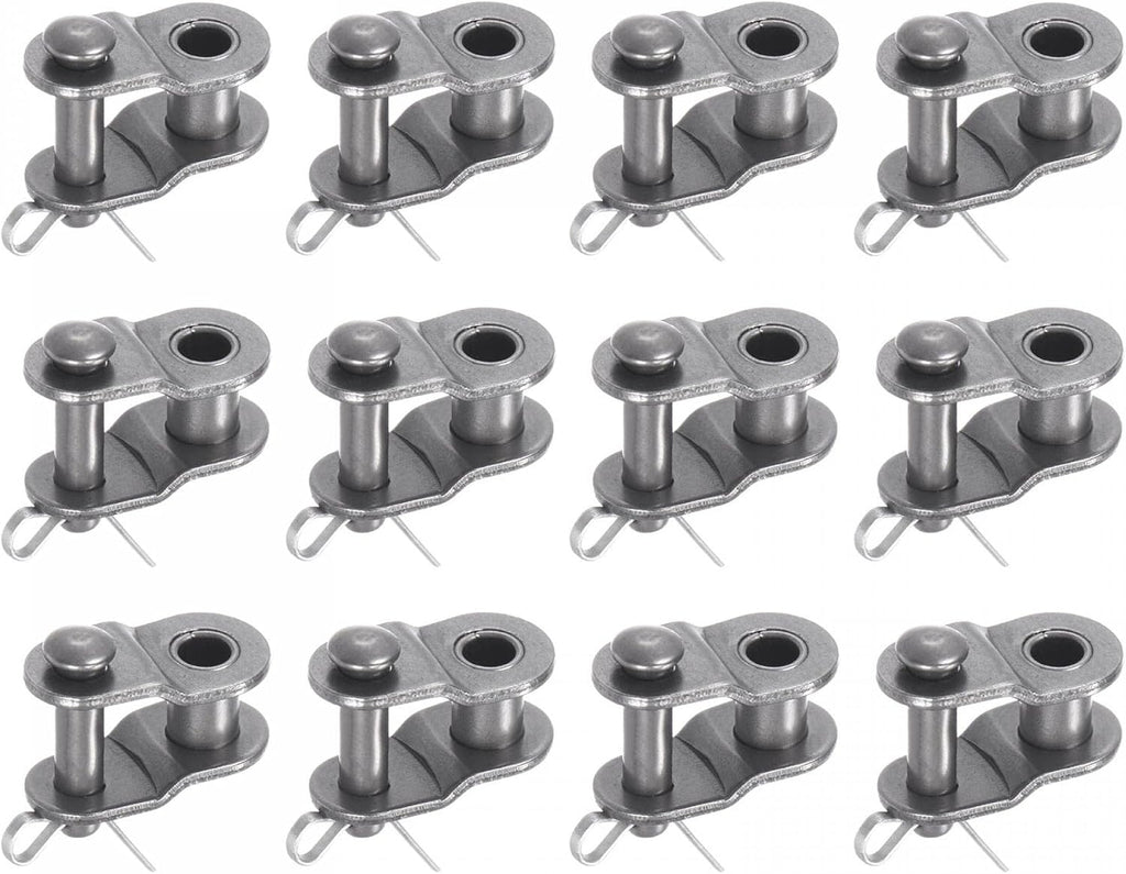 uxcell 16Pcs #25 Chain Offset Half Link Roller, 1/4" Pitch Carbon Steel, Standard Chain End Connector Split Links for 04C Chain