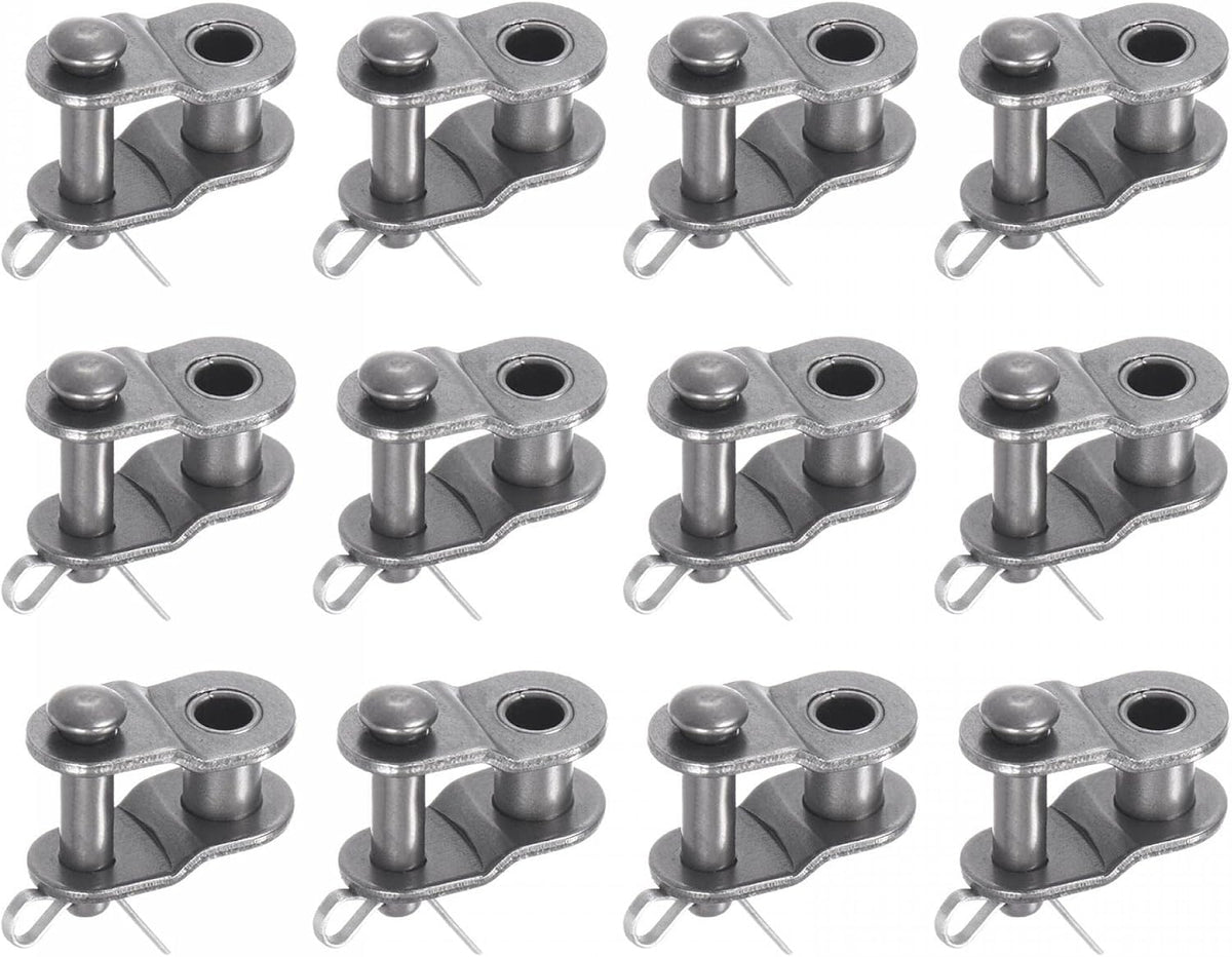 uxcell 16Pcs #25 Chain Offset Half Link Roller, 1/4" Pitch Carbon Steel, Standard Chain End Connector Split Links for 04C Chain