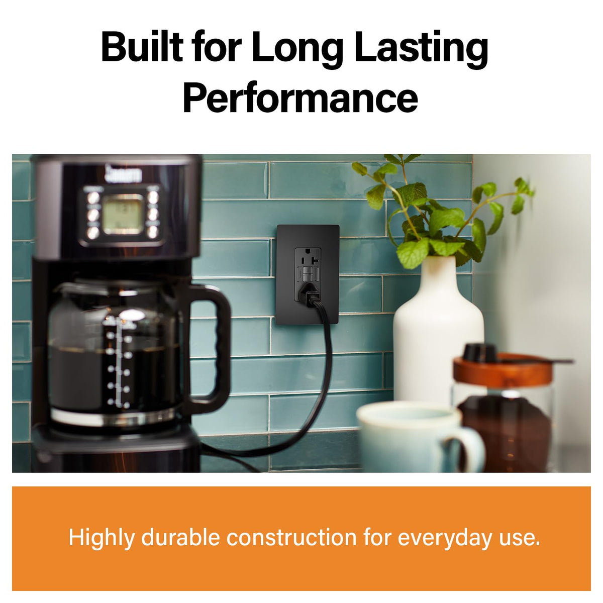 Legrand radiant 20 Amp GFCI Decorator Duplex Outlet Black 1 Pack