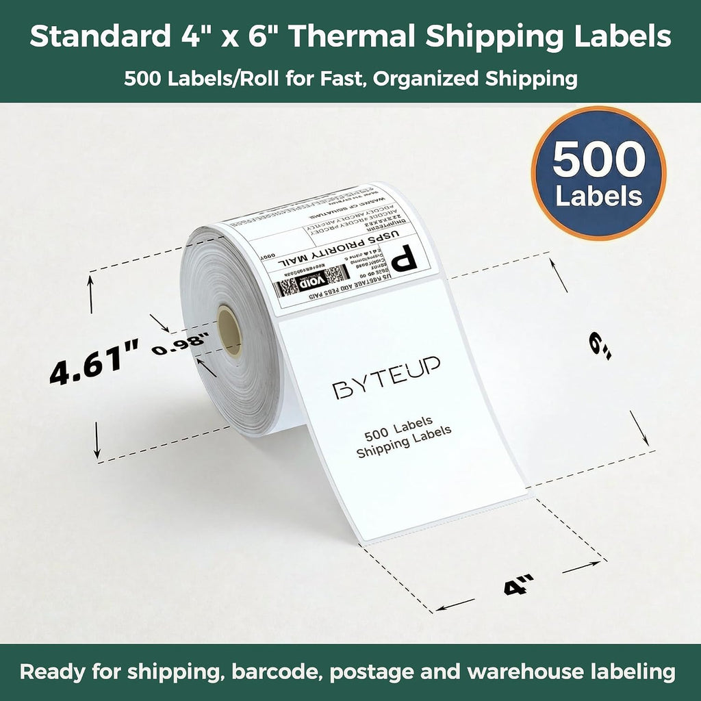 4x6 Thermal Labels, 500 per Roll,Shipping Labels for Small Business