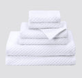 Euro Spa Waffle Weave 6 Piece Towel Set - 100% Cotton - White | 2 Oversized Luxurious Large Bath Towels, 2 Hand