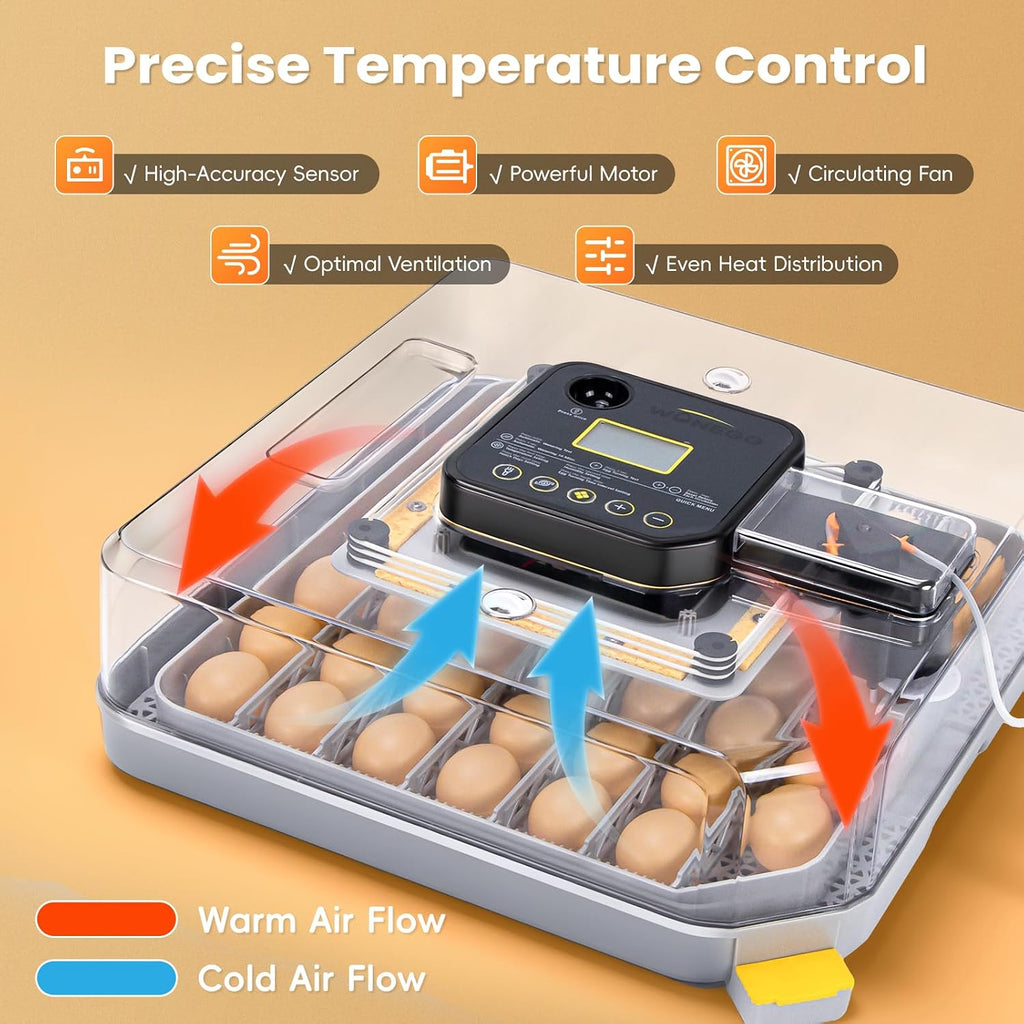 48 Incubators for Hatching Eggs, Egg Incubator with Automatic Egg Turning and Humidity Control, Temp Control, Egg
