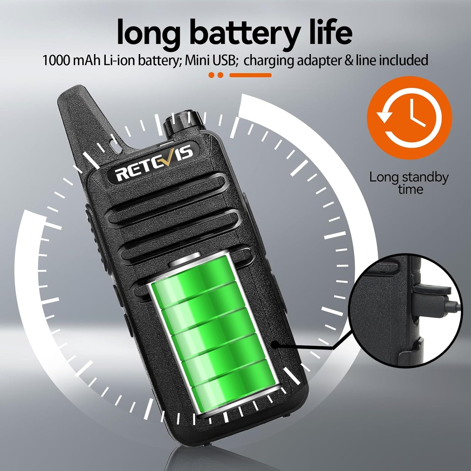 RT22 Compact & Lightweight FRS Walkie Talkies Long Range (4 Pack) | For Small Business, Camping, Hiking, Cruise, Safe