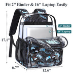 Clear Backpack for School - 17 Inch Game Patterned Bookbag, Black