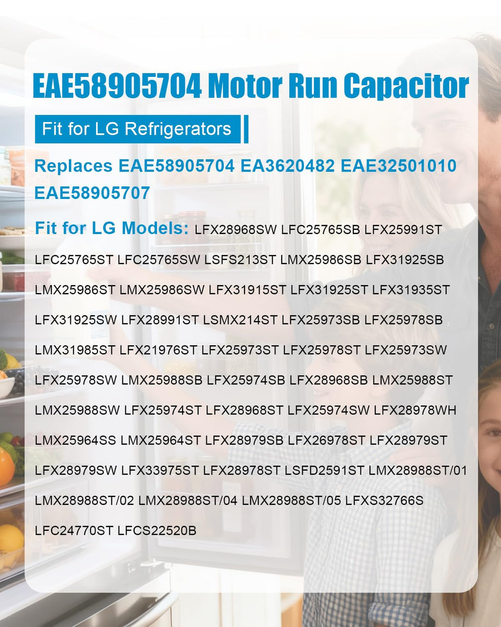 EAE58905704 Refrigerator Motor Run Capacitor Fit for LG