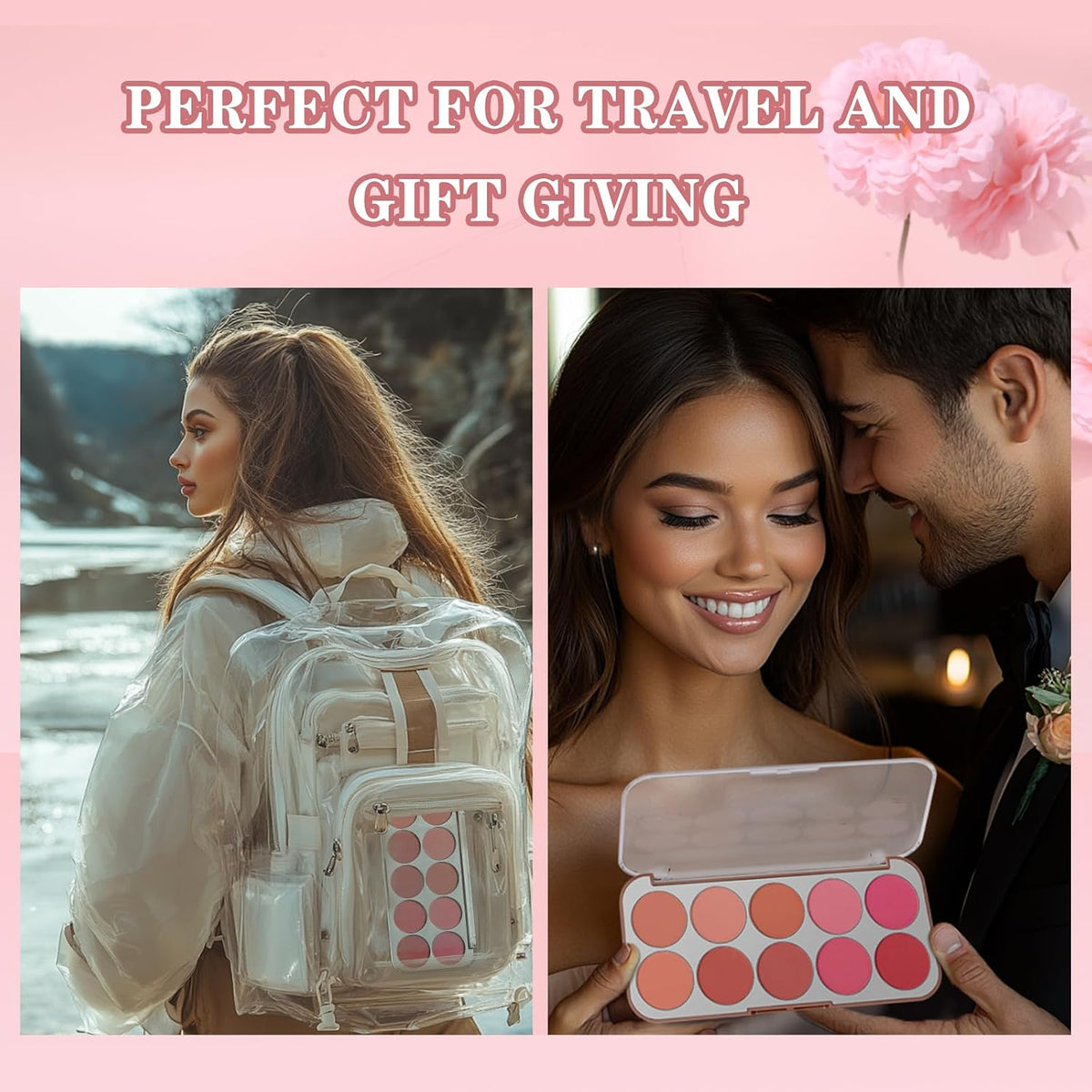 10-Color Blush Palette, Buildable Long-Lasting Powder Blush (02 SET)