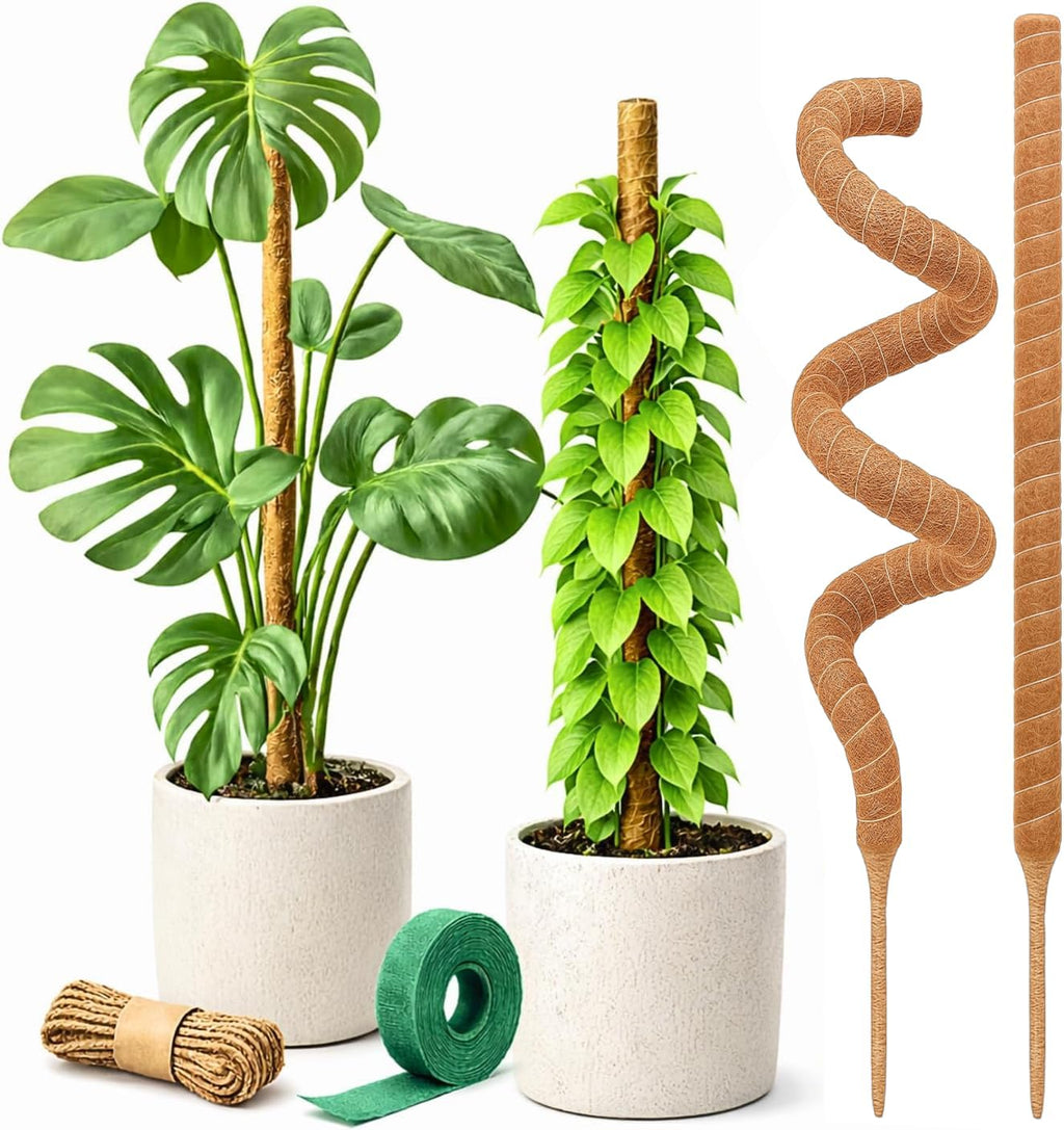 Moss Pole Monstera Plant Support – 2 Pack 28” Bendable Moss Pole Monstera Plant Support, Plant Stakes for Indoor