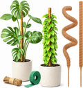 Moss Pole Monstera Plant Support – 2 Pack 28” Bendable Moss Pole Monstera Plant Support, Plant Stakes for Indoor
