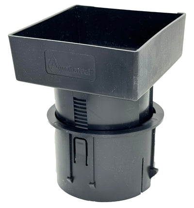 Adjustable Universal Downspout to Drain Pipe Tile Adapter (Black, 4x4x4)