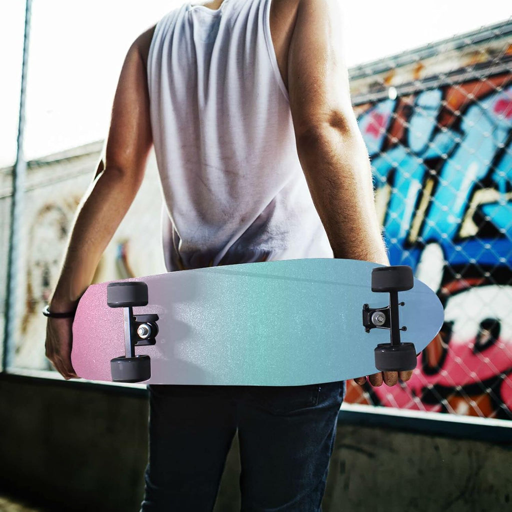 Blue Pink Gradient Skateboard Grip Tape Non Slip 33.1"x9.1" Longboard Grip Tapes Scooter Griptape Sheet Sticker