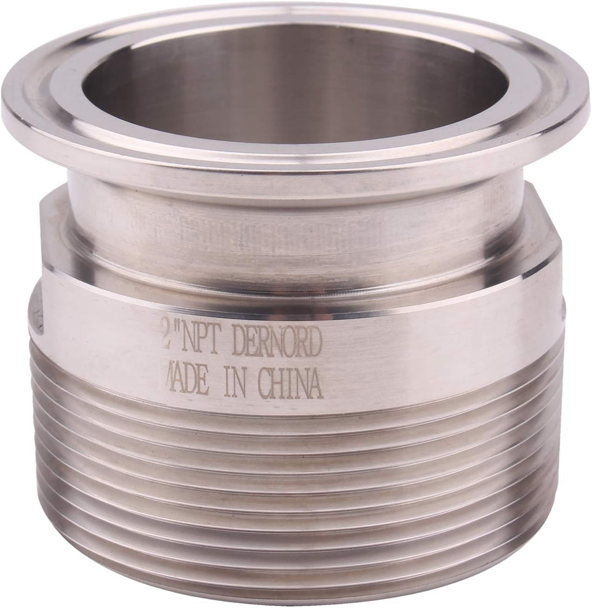 DERNORD 2'' Tri clamp Adapter to 2 inch MNPT Thread Ferrule Sanitary Pipe Fitting