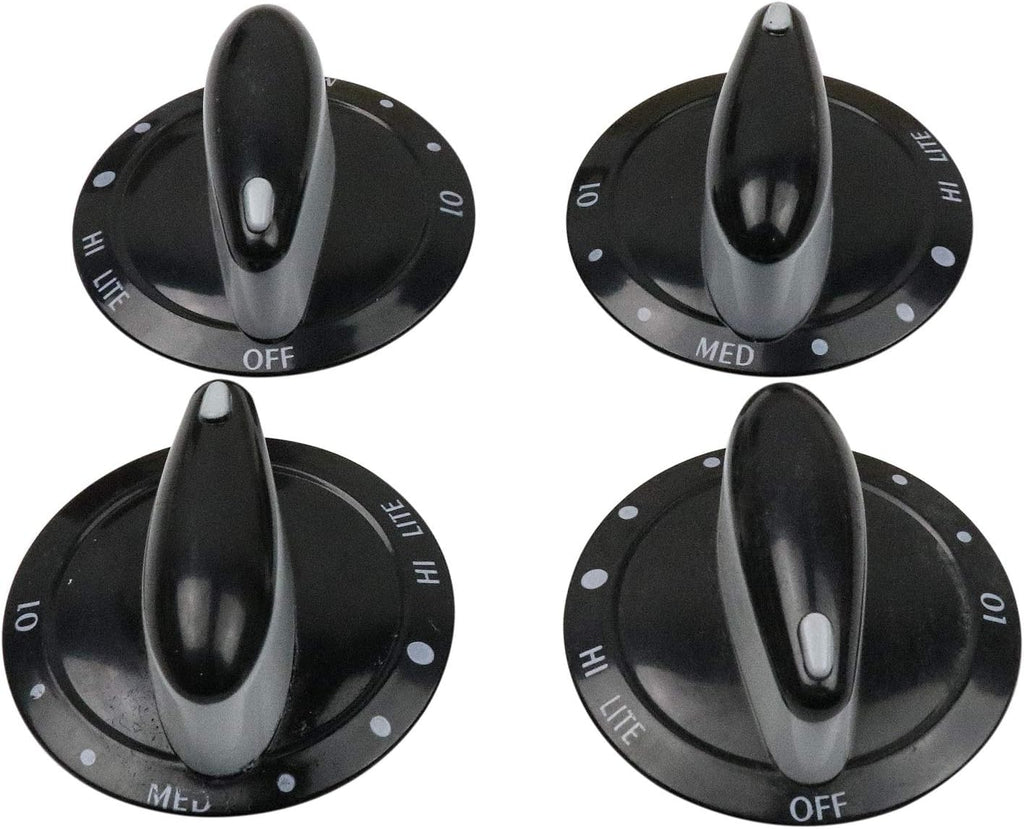 BestParts 74011287 Surface Gas Range Burner Control Knob - Black - 4 Pack