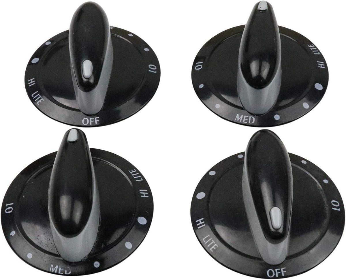 BestParts 74011287 Surface Gas Range Burner Control Knob - Black - 4 Pack