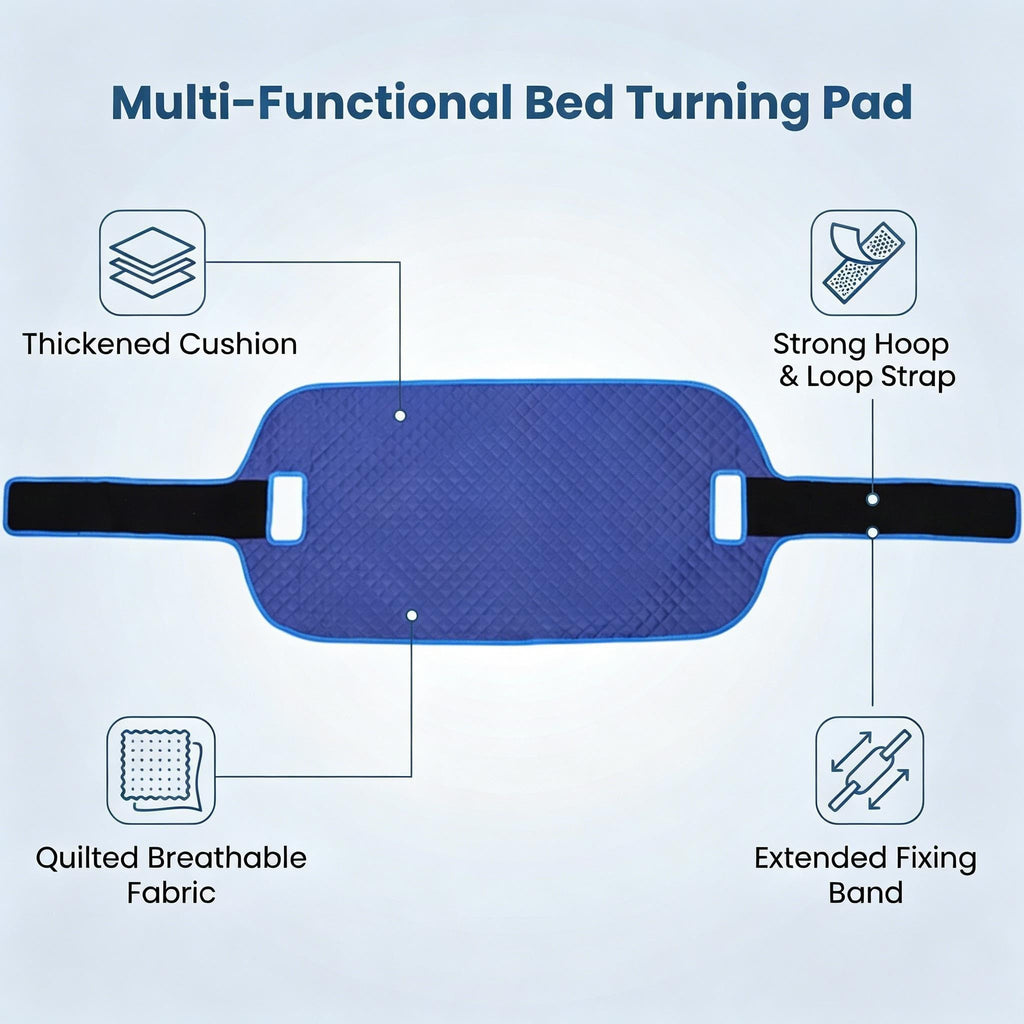 Patient Turning Transfer Belt with Hook & Loop Closure, Breathable Mesh Nursing Sling for Bedridden Elderly