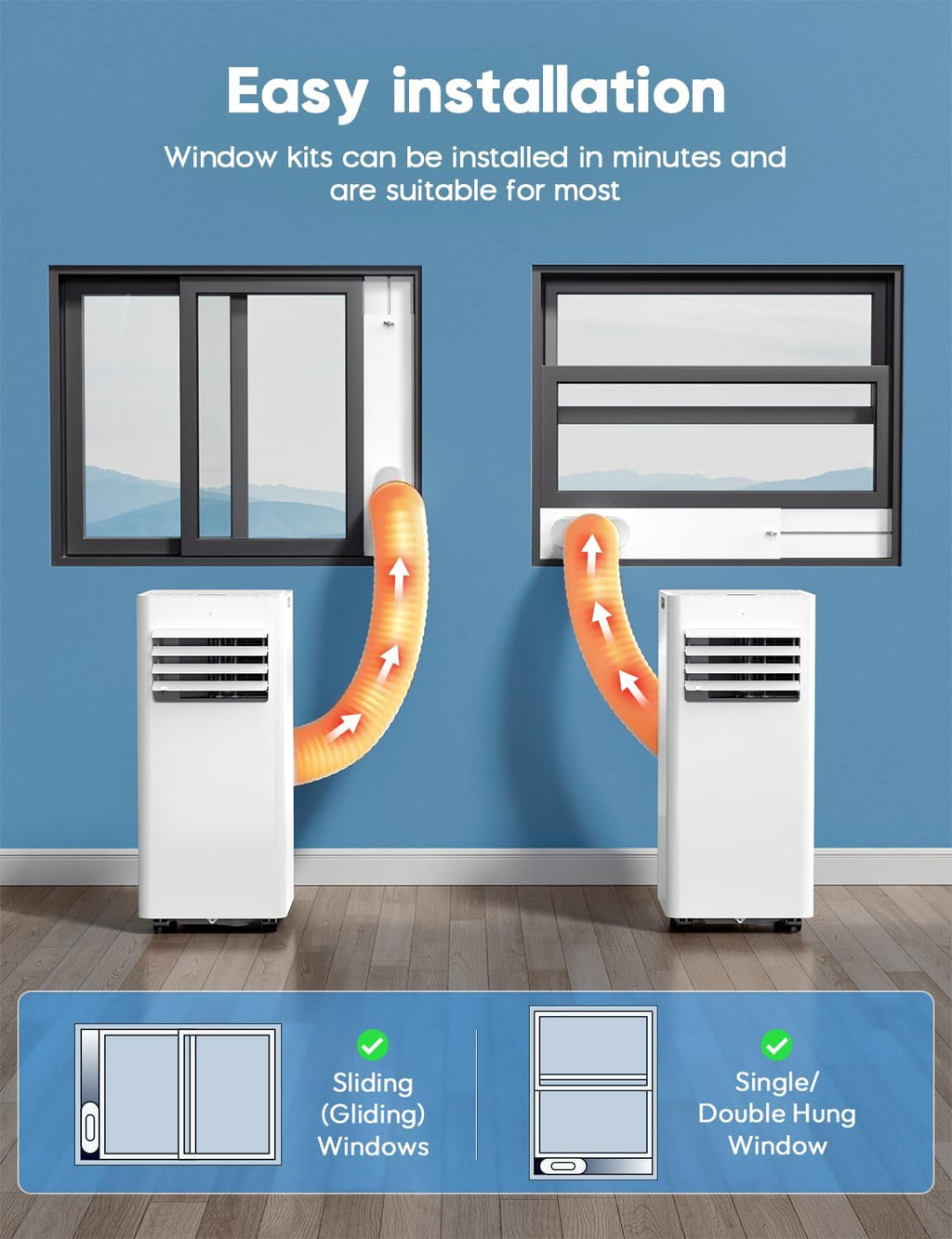 10,000 BTU Portable Air Conditioner, 3-in-1 AC Unit for 450 Sq.Ft Rooms With Cooling, Dehumidification & Fan Modes
