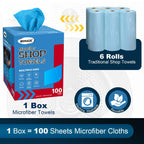 Shop Rags, 100 Sheets Microfiber Cleaning Cloth