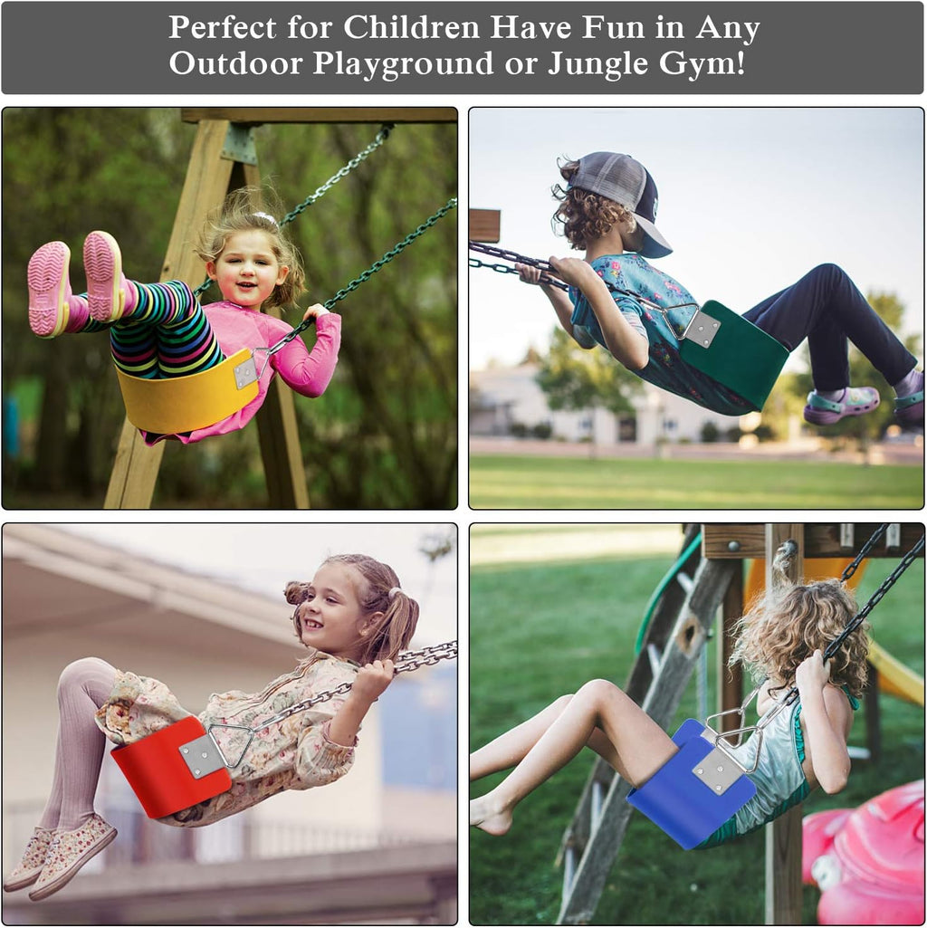 Swing Seat, 30.4 x 6 x 0.27 Inch Yard Swing for Kids & Adults with Metal Triangle Ring - Green(113KG /250LB Weight