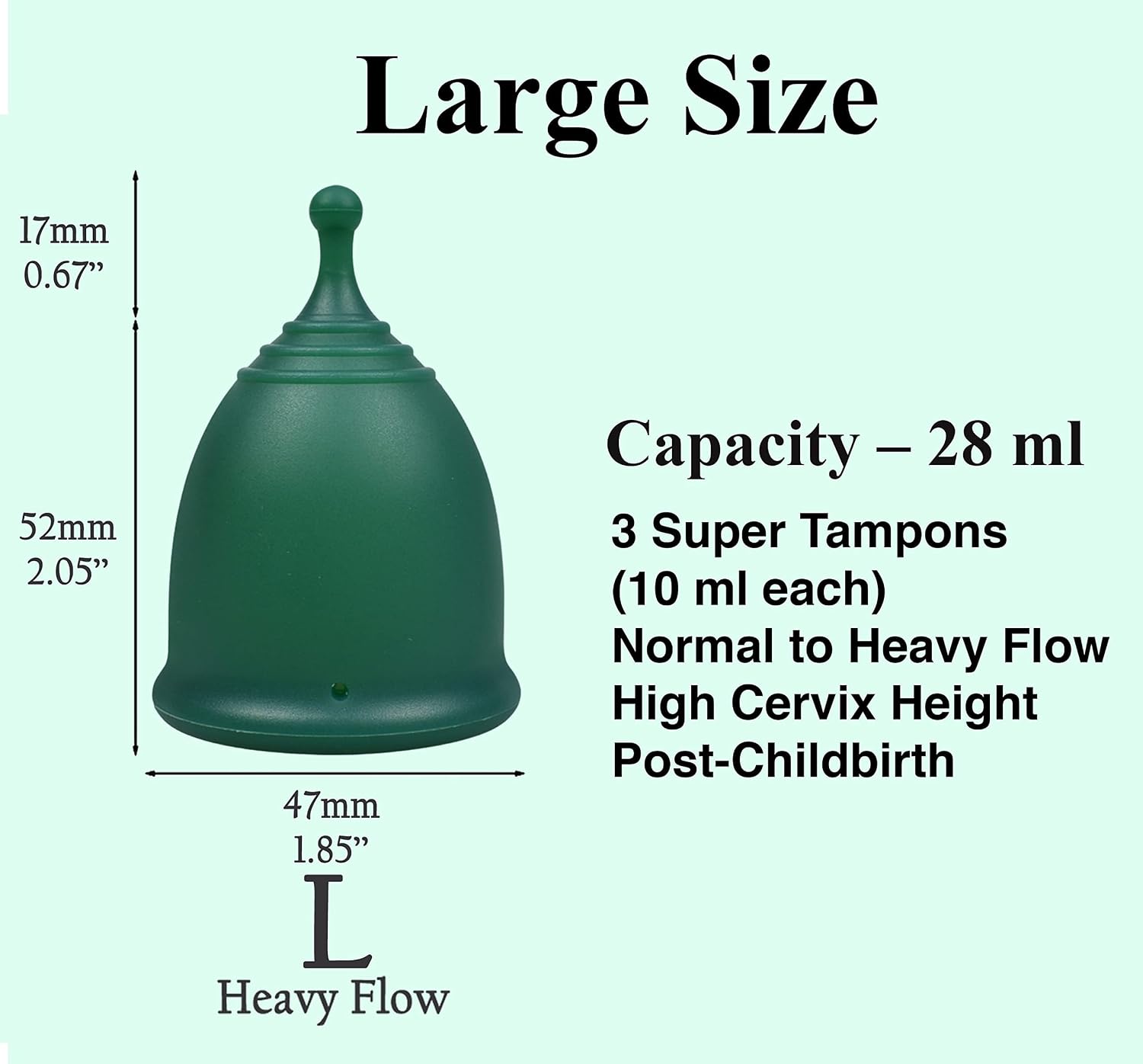 Reusable Menstrual Cups (Large) Set of 2 with Mini Box, Medical Grade Silicone, Coupe Menstruelle, Safe Period Cup