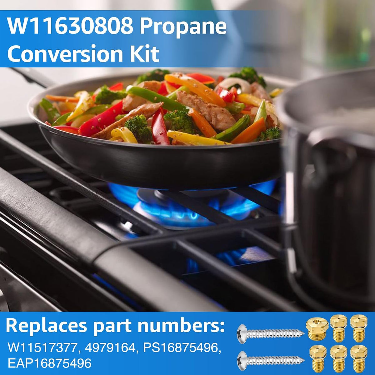 8PCS W11630808 Range Conversion Kit W11517377 for Whirlpool Gas/Oven Range