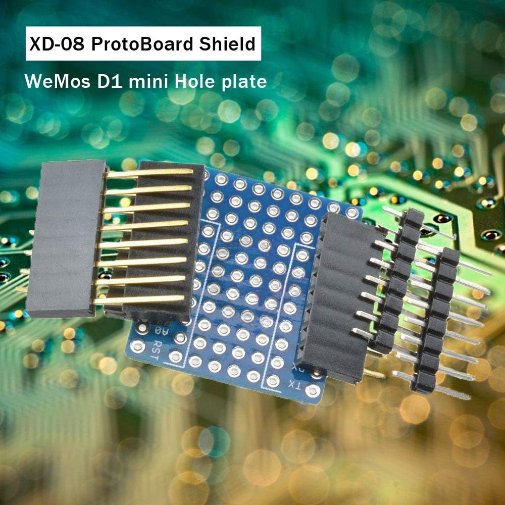 Ximimark 5Sets WeMos D1 Mini Prototype Board XD-08 ProtoBoard Shield Double Sided Perf Board for Arduino
