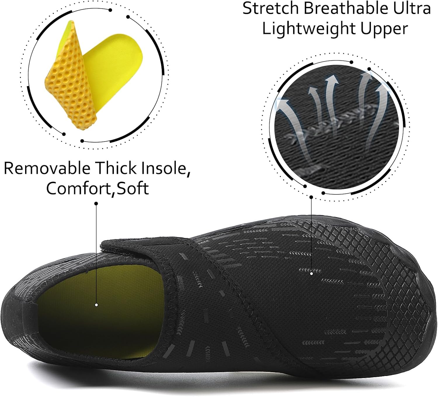 Water Shoes Mens Womens Quick-Dry Barefoot Swim Beach Pool Shoes Aqua Yoga Socks for Hiking Walking Diving Surf