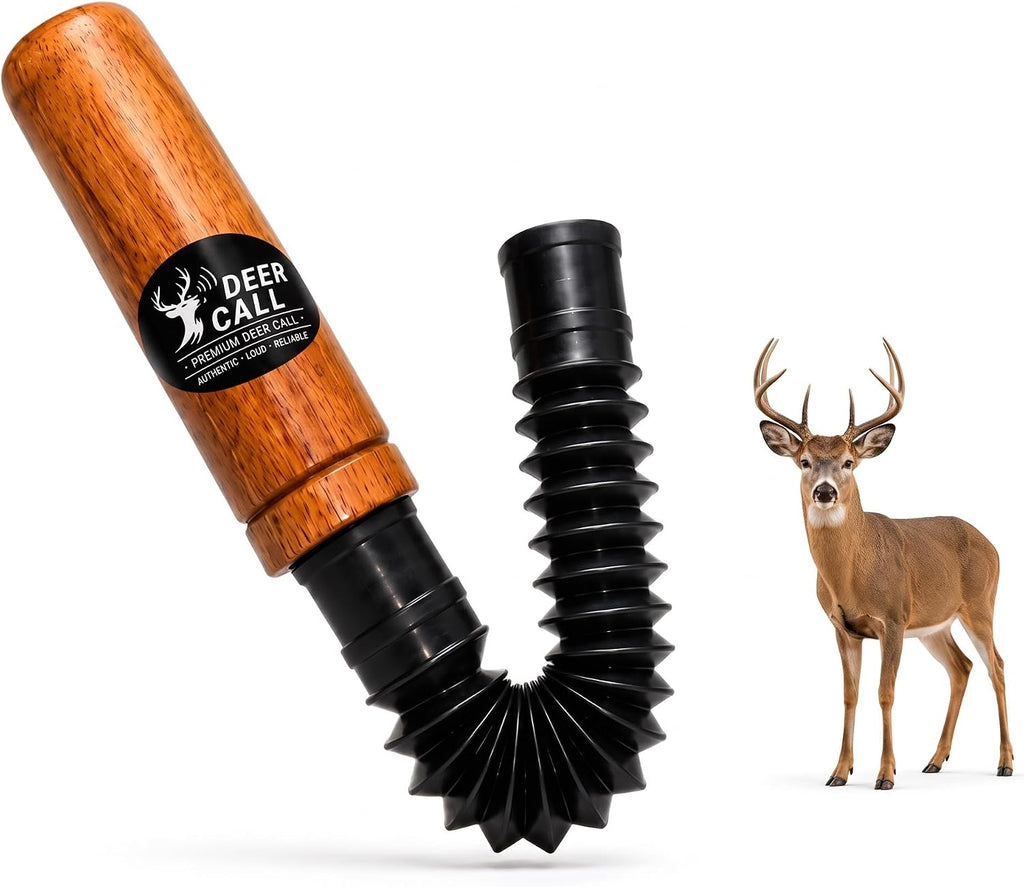 Deer Call - 6-in-1 Adjustable Hardwood Hunting Deer Grunt Call for Buck, Doe, Fawn with Lanyard - Waterproof Freeze