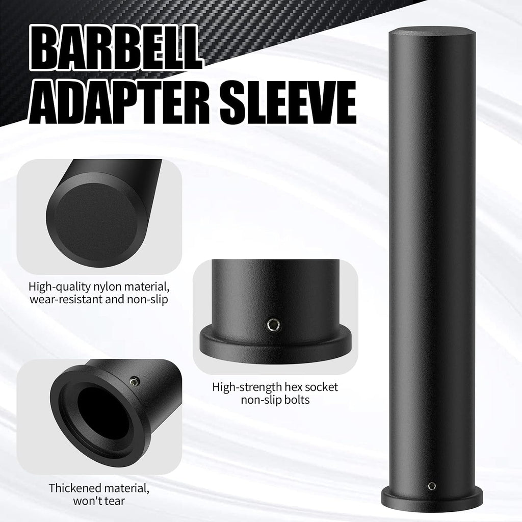 GreenBean 2PCS Olympic Adapter Sleeve 11.8" with Olympic Barbell Clamps 2", Converts 1" Standard Weight Plate Posts