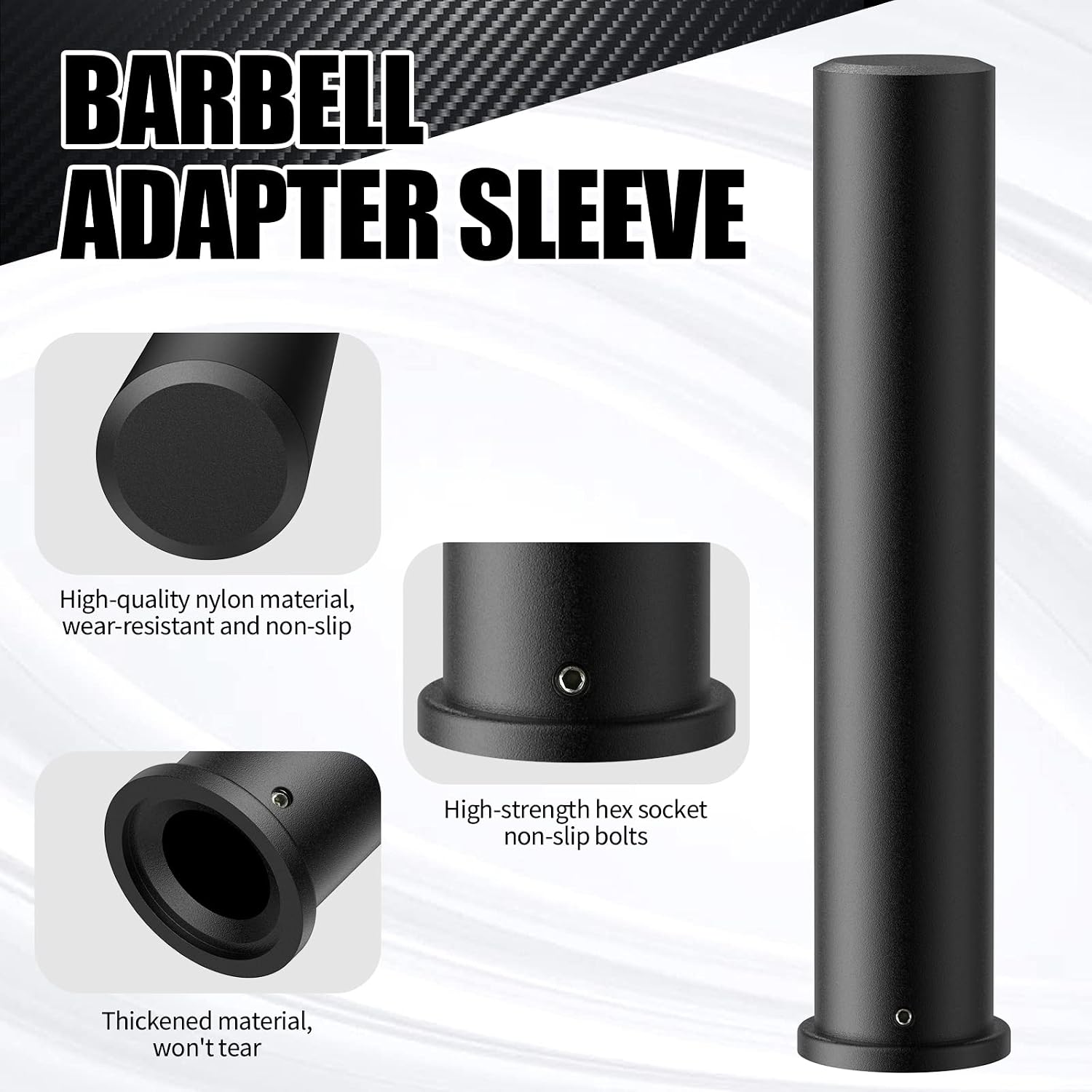 GreenBean 2PCS Olympic Adapter Sleeve 11.8" with Olympic Barbell Clamps 2", Converts 1" Standard Weight Plate Posts