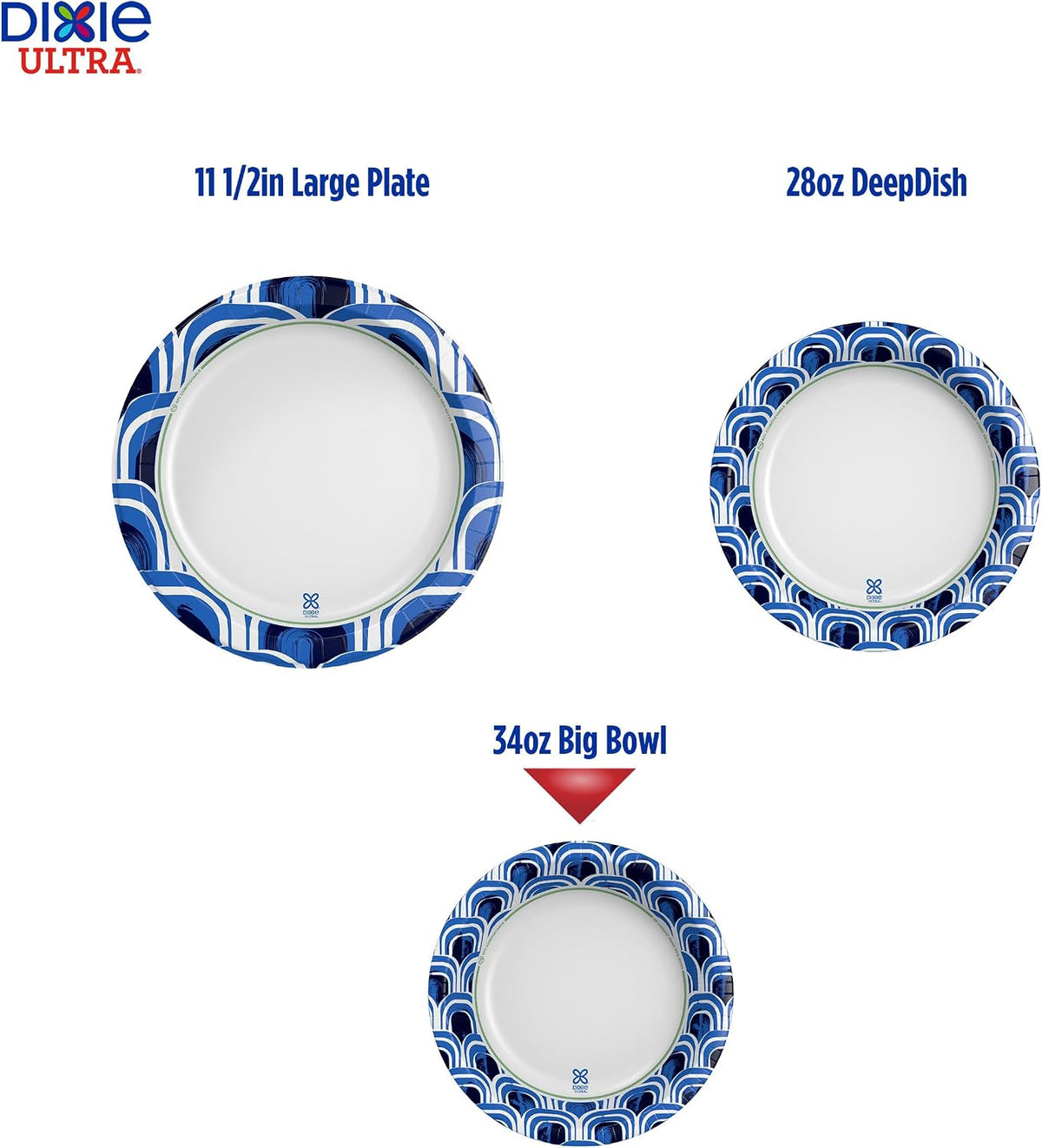 Large Paper Bowls, 34 oz Disposable Bowls, 34 Count