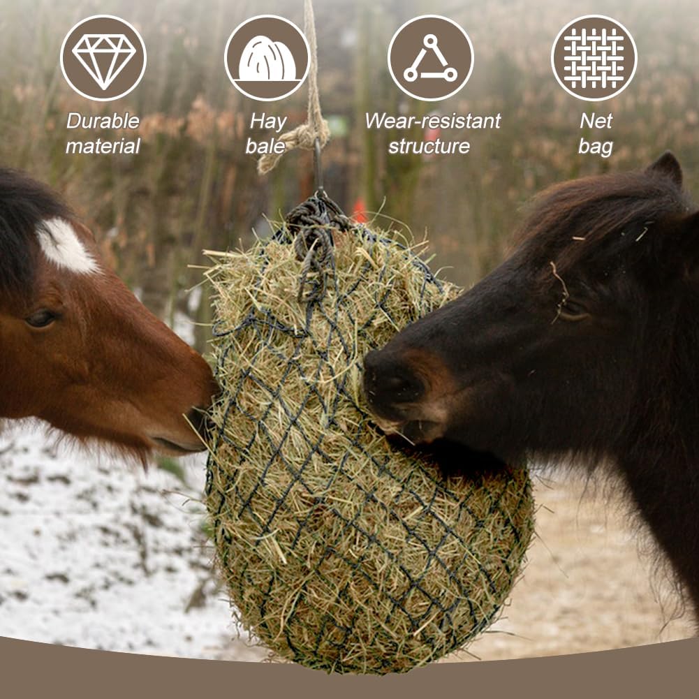 2PCS Hay Nets for Horses,Slow Feed Hay Bag for Horses Goat Sheep