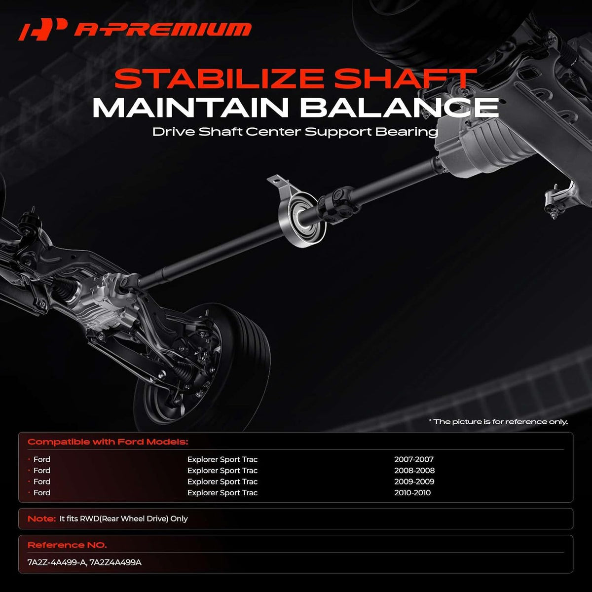 A-Premium Drive Shaft Center Support Bearing Compatible with Ford