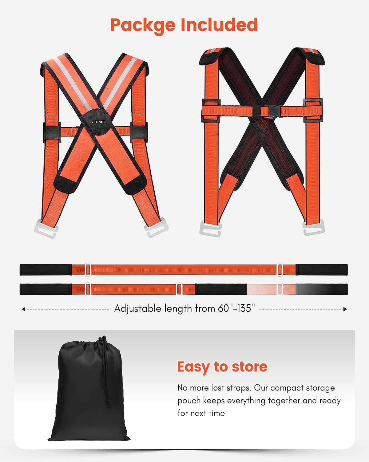 Moving Straps for Lifting, 2-Person System Furniture Moving Straps