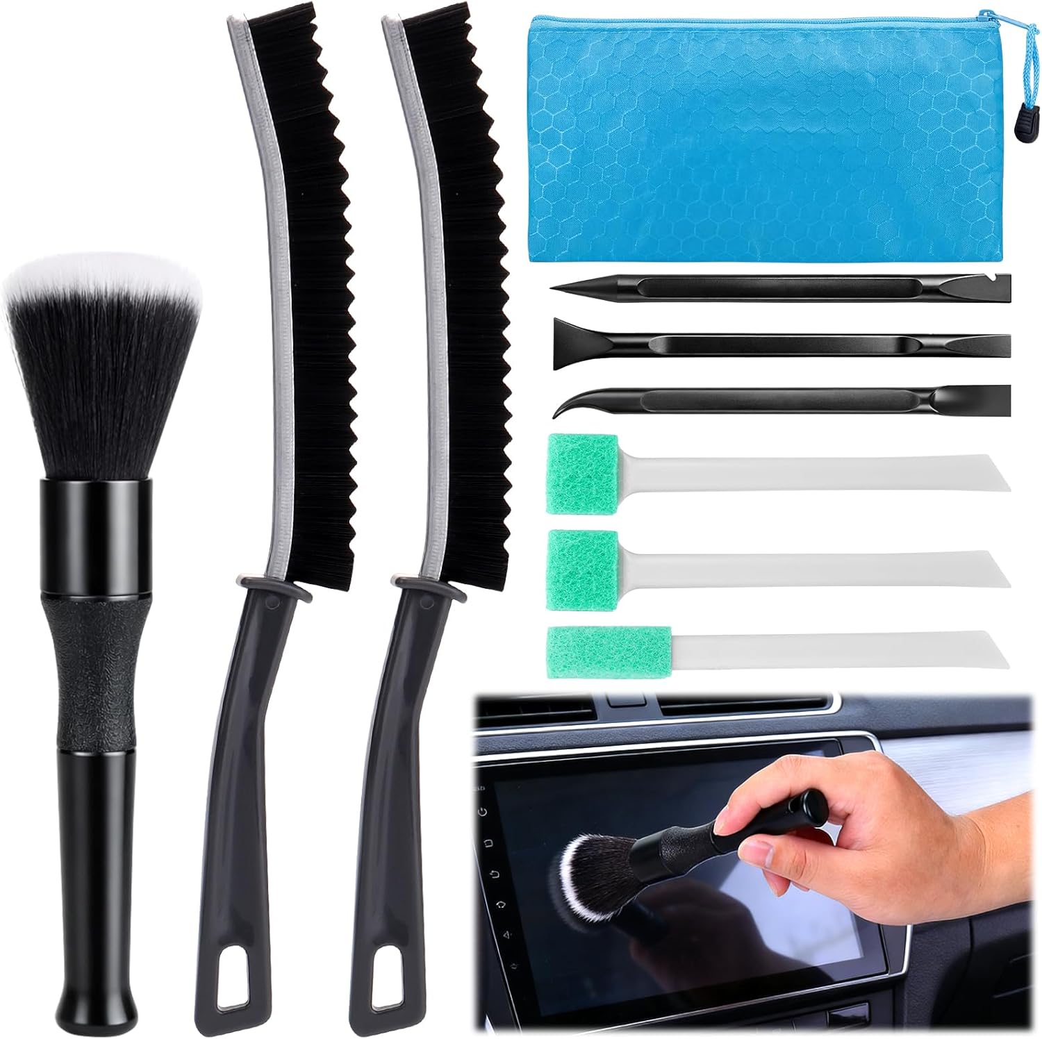 Car Detailing Kit Interior,Car Cleaning Interior Cleaner Brush Kit Tool,Car Care Detail & Clean Supplies Accessories