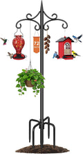 Double Shepherd Hook for Outdoor,72in Heavy Duty Bird Feeder Pole