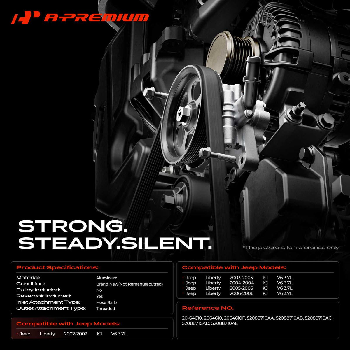 A-Premium Power Steering Pump, with Reservoir